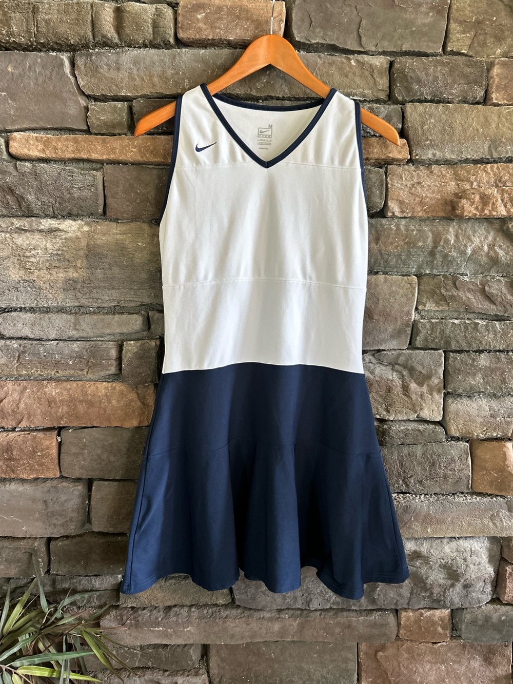 Nike Tennis Prep Sporty Athleisure Athletic Team Tennis Dress Blue White Size M